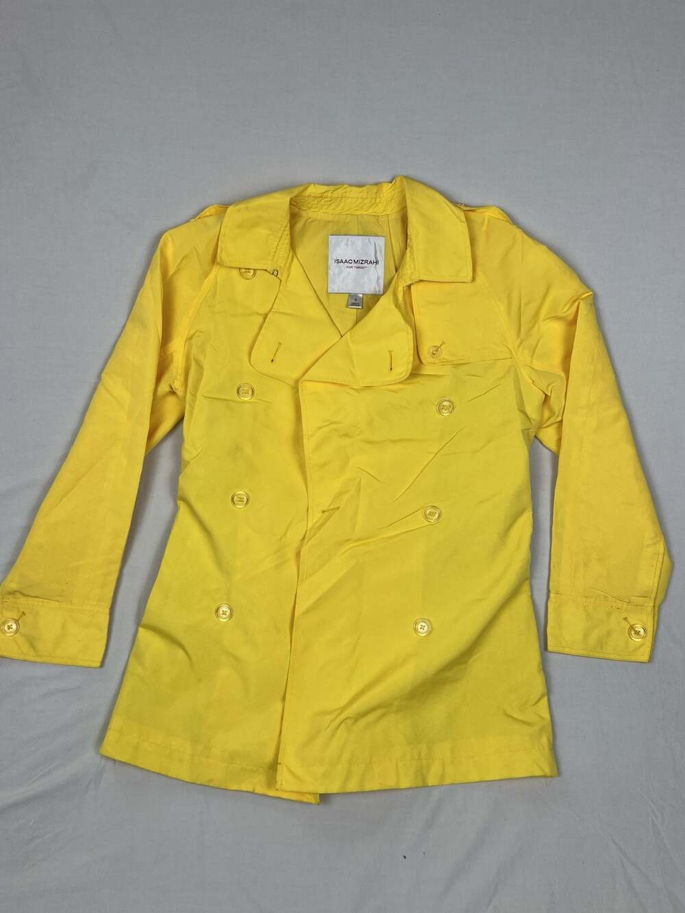 Isaac Mizrahi for Target Yellow Double-Breasted Trench Coat Jacket Size S